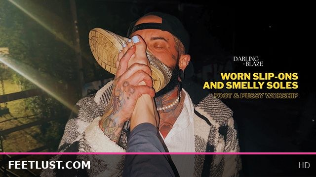 Worn Slip-Ons and Smelly Soles Worship Featuring Foot and Pussy Devotion