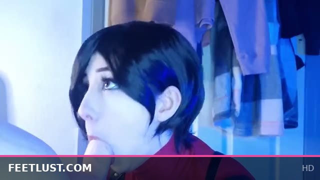 Ada Wong Seduces Leon with Footjob and Passionate Oiled Ass Fuck Session